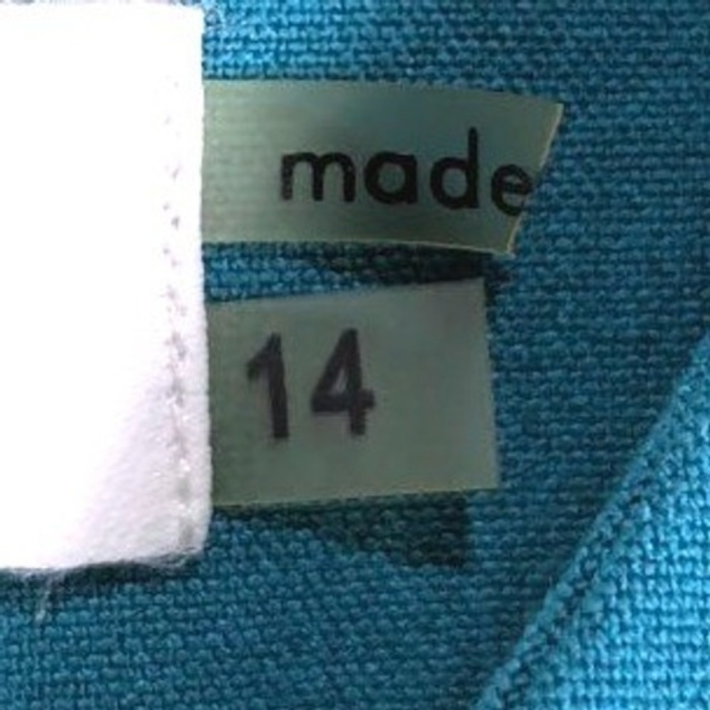 Calvin Klein Dress Size 14  Teal Blue Black Colorblock Sleeveless Sheath - Picture 5 of 9